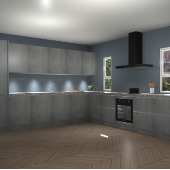 Beton Parelgrijs greeploze keuken Solola 87757