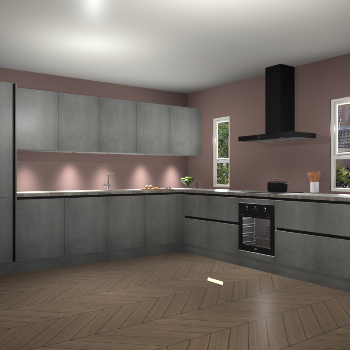 Beton Parelgrijs greeploze keuken Solola 87760