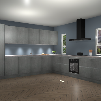 Beton Parelgrijs greeploze keuken Solola 87763