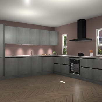 Beton Parelgrijs greeploze keuken Solola 87766