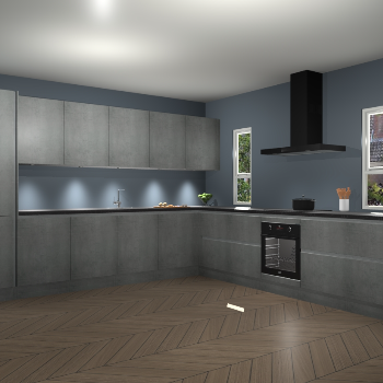 Beton Parelgrijs greeploze keuken Solola 87776