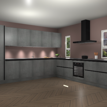 Beton Parelgrijs greeploze keuken Solola 87779