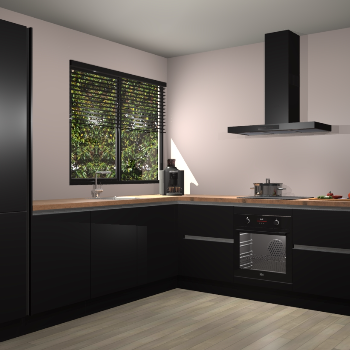 Zwarte greeploze keuken Benidorm 50915