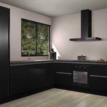 Zwarte greeploze keuken Benidorm 50946