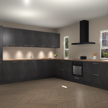 Beton Zwarte keuken Solola 87834