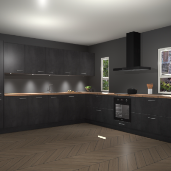 Beton Zwarte keuken Solola 87835