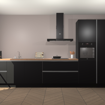 Zwarte greeploze keuken Leuven 49253