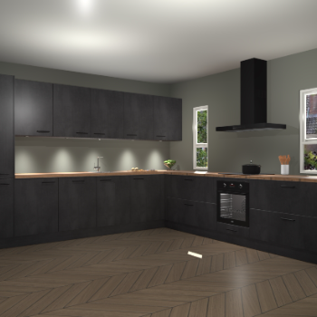 Beton Zwarte keuken Solola 87837