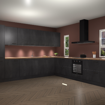 Beton Zwarte keuken Solola 87838