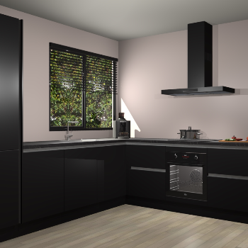 Zwarte greeploze keuken Benidorm 51033