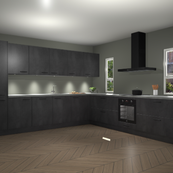 Beton Zwarte keuken Solola 87845