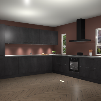 Beton Zwarte keuken Solola 87846