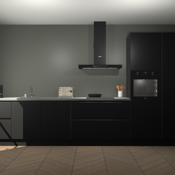 Zwarte greeploze keuken Leuven 49288