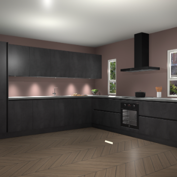 Beton Zwarte greeploze keuken Solola 87847