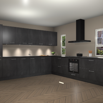 Beton Zwarte keuken Solola 87848