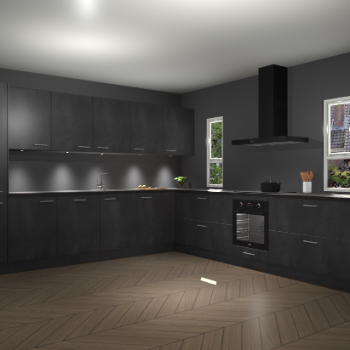 Beton Zwarte keuken Solola 87849