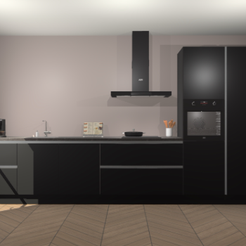 Zwarte greeploze keuken Leuven 49344