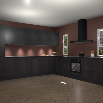 Beton Zwarte keuken Solola 87852