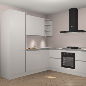 Zijdegrijze greeploze keuken Turek 79105