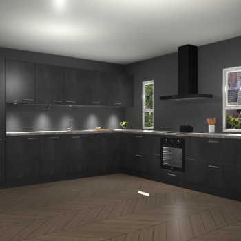 Beton Zwarte keuken Solola 87855