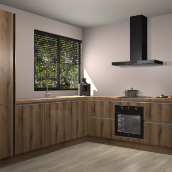 Goud Eiken greeploze keuken Benidorm 48860