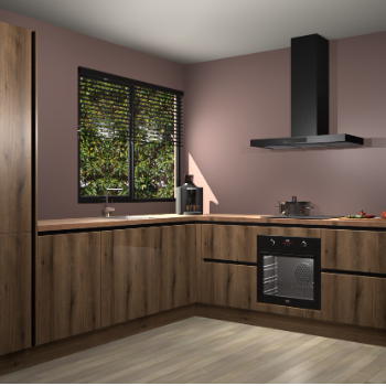 Goud Eiken greeploze keuken Benidorm 48863