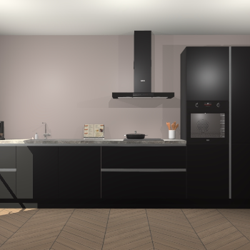 Zwarte greeploze keuken Leuven 49369