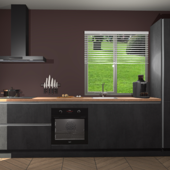 Beton Zwarte greeploze keuken Antigua 46334