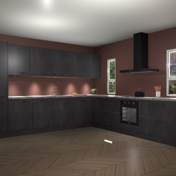 Beton Zwarte keuken Solola 87858