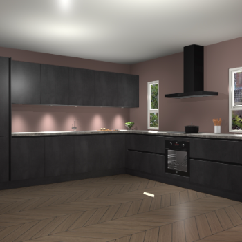 Beton Zwarte greeploze keuken Solola 87859