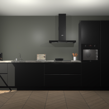 Zwarte greeploze keuken Leuven 49372