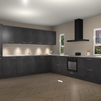 Beton Zwarte keuken Solola 87899