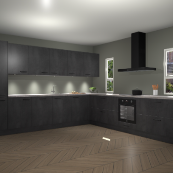 Beton Zwarte keuken Solola 87902