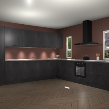 Beton Zwarte keuken Solola 87903