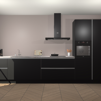 Zwarte greeploze keuken Leuven 49432