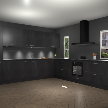 Beton Zwarte keuken Solola 87906