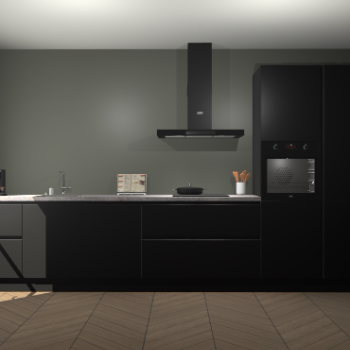 Zwarte greeploze keuken Leuven 49438