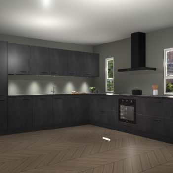 Beton Zwarte keuken Solola 87908