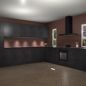 Beton Zwarte keuken Solola 87909