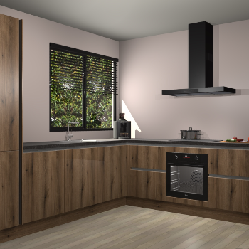 Goud Eiken greeploze keuken Benidorm 49070