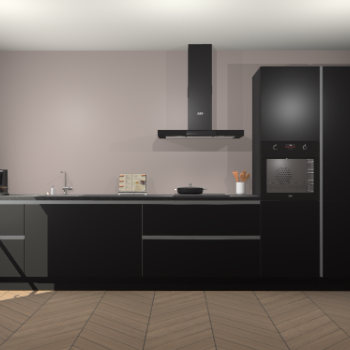 Zwarte greeploze keuken Leuven 49463