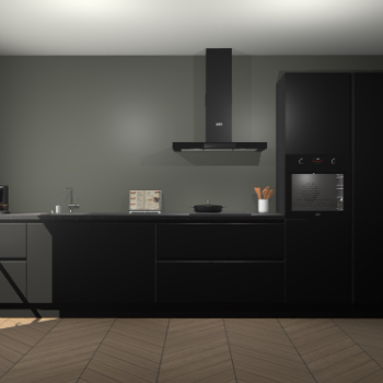 Zwarte greeploze keuken Leuven 49466