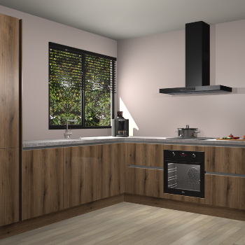 Goud Eiken greeploze keuken Benidorm 49096