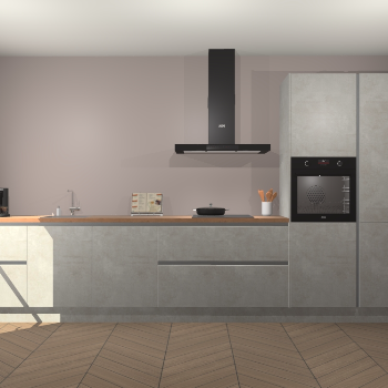 Beton Opaal greeploze keuken Leuven 50889