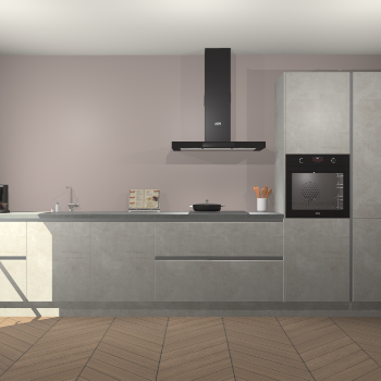 Beton Opaal greeploze keuken Leuven 50927