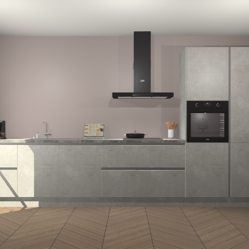 Beton Opaal greeploze keuken Leuven 50991