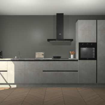 Beton Opaal greeploze keuken Leuven 50994