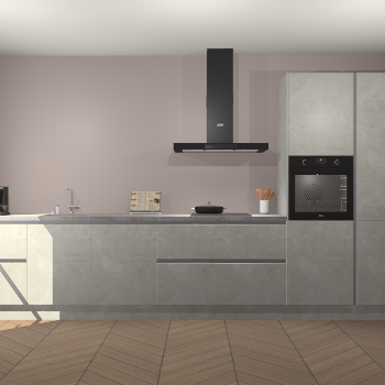 Beton Opaal greeploze keuken Leuven 51037