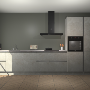 Beton Opaal greeploze keuken Leuven 51042