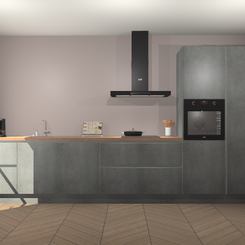 Beton Parelgrijs greeploze keuken Leuven 51079